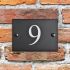 Smooth Slate House Number with 1 digit 