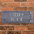 Ridged Slate House Sign with acrylic front panel 50 x 20cm - 2 lines of text