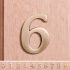 6cm Antique Brass Door Number - Self Adhesive - 0 - 9