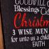 Deluxe Large Christmas Portrait Slate Hanging Sign - 