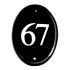 Black Oval Ceramic House Number - 16.5 x12.5cm