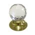 Brass and glass centre door knob 