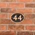 Oval Brass House Number with Rope Rim - 19 x 10xm