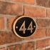 Oval Brass House Number with Rope Rim - 19 x 10xm