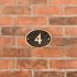 Oval Brass House Number with Rope Rim - 19 x 10xm