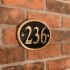 Oval Brass House Number with Rope Rim - 19 x 10xm