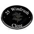 Black Engraved Oval Ceramic Sign 31.5 x 24cm