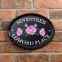 Black Engraved Oval Ceramic Sign 31.5 x 24cm