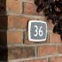 White Rectangle Ceramic House Number - 15 x 13cm