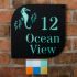 Seahorse Motif Coastal Acrylic House Sign