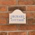 Cream Painted Bridge Aluminium House Sign - 19 x 17cm