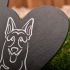 Double Slate Heart Memorial with Metal Stake