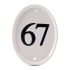 White Oval Ceramic House Number - 16.5 x12.5cm