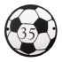 Round Rustic Slate House Number with Football Image