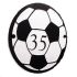 Round Rustic Slate House Number with Football Image