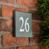 Square Smoky Green Slate House Number - 15 x 15cm