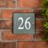 Square Smoky Green Slate House Number - 15 x 15cm