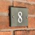 Smoky Green Slate House Number with 1 digit 