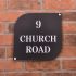 Matt Black Acrylic House Sign With Mirrored Base Layer - 30 x 30cm