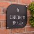 Matt Black Acrylic House Sign With Mirrored Base Layer - 30 x 30cm