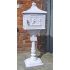 Decorative Freestanding, Aluminium Letter Box in White With Ornate Design