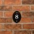 Painted Oval Aluminium House Number 14 x 10cm