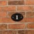 Painted Oval Aluminium House Number 14 x 10cm