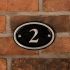 Aluminium Oval House Number - 14 x 10cm 