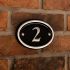 Aluminium Oval House Number - 14 x 10cm 