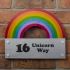 Glitter Rainbow House Signs With Nameplate