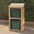 Wooden Recycling Bin Store for 2 Bins with 2 FREE Personalised Address labels