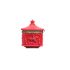 Decorative Freestanding, Aluminium Letter Box in Red With Ornate Design