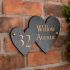 Rustic Slate Double Heart House Sign - 29.5 x 18cm