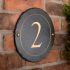 Round Rustic Slate House Number - 24cm diameter