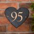 Heart Shaped Rustic Slate House Number - 24 x 21cm