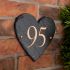 Heart Shaped Rustic Slate House Number - 24 x 21cm