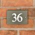 Smoky Green Slate House Number with 2 digits