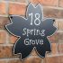 Rustic Slate Flower Shape House Sign - 36 x 34cm