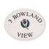 White Oval Engraved Ceramic Sign 31.5 x 24cm