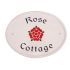 White Oval Engraved Ceramic Sign 31.5 x 24cm