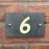 Smooth Slate House Number with 1 digit 