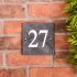 Square Smooth Slate House Number - 15 x 15cm