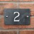 Slate House Number V-carved With White Infill Numbers 1 to 99