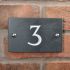 Slate House Number V-carved With White Infill Numbers 1 to 99