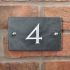 Slate House Number V-carved With White Infill Numbers 1 to 99