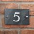 Slate House Number V-carved With White Infill Numbers 1 to 99