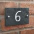 Slate House Number V-carved With White Infill Numbers 1 to 99