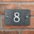 Slate House Number V-carved With White Infill Numbers 1 to 99