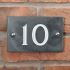 Slate House Number V-carved With White Infill Numbers 1 to 99