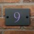 Smooth Slate House Number with 1 digit 